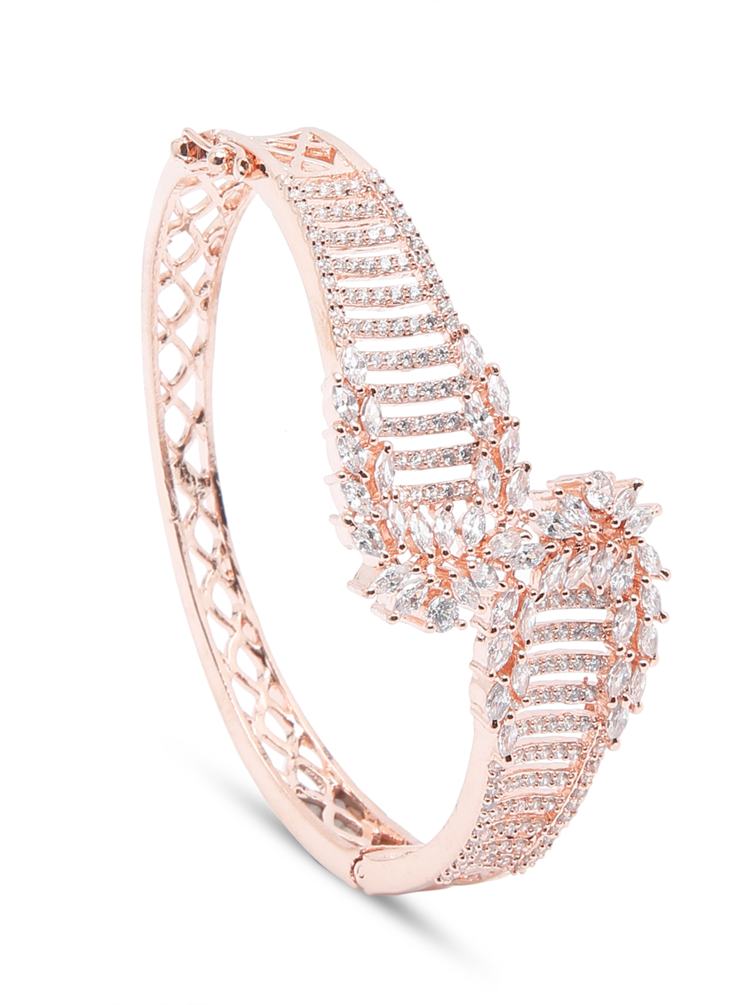 YouBella Jewellery Celebrity Inspired Gold Plated American Diamond Bracelet for Girls and Women